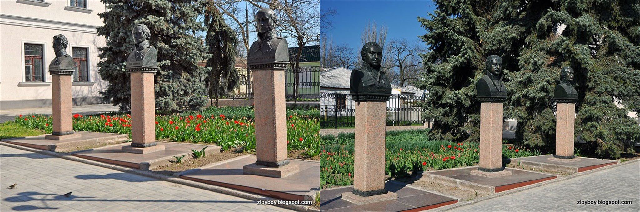 Аллея бюстов военачальников русско-турецкой войны 1787-1791 г возле военно-исторического музея. Очаков